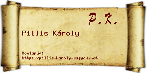 Pillis Károly névjegykártya
